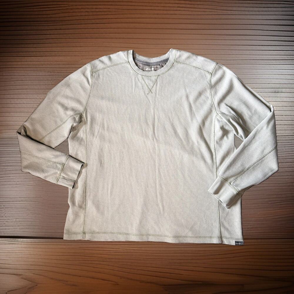 Eddie Bauer Men's 2XL Waffle Knit Thermal Shirt Sage Green Outdoor Heritage Work